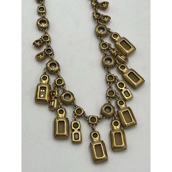 J. Crew Pink Opalescent Opaque and Shiny Rhinestone‎ Mauve Ribbon Tie Necklace - Picture 9 of 12